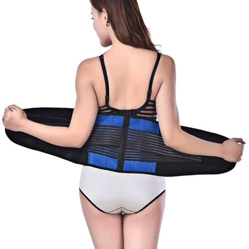 プラスサイズ 5XL 6XL 背中の包帯 ローバックサポートブレース 姿勢矯正装置 男性用ウエストサポートベルト 女性の腰部減圧バンド 術後ガードル (Color : Blue, Size : XXL)
