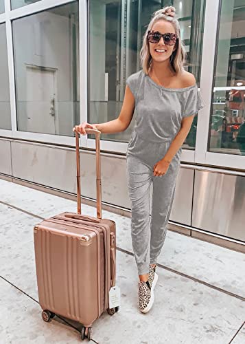 Image of PRETTYGARDEN Jumpsuits for Women 2026 Summer Dressy Off Shoulder Romper Spring Vacation Travel Lounge Outfits Clothes