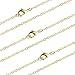Wholesale 12 PCS Gold Plated Over Solid Brass Chain Bulk Finished Chains for Jewelry Making 18-30 Inches (20 Inch(2MM))