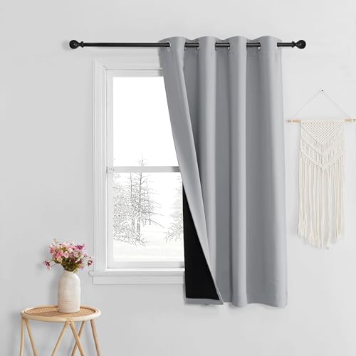 PONY DANCE Rideaux Occultant Gris - Décoration Chambre Isolant Thermique Lumineux Bloquer pour...