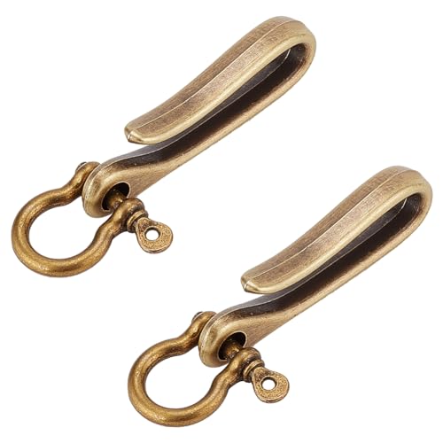 PH PandaHall 2 Sets Fish Hook Key Chains, Antique Bronze