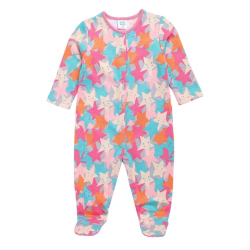 Image of miniklub Baby Girls Round Neck Full Length Knit Sleep Suit, Pack of 2 (Multi Color)