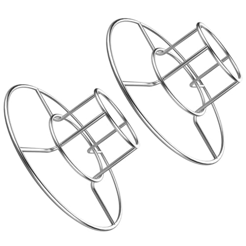 Luxshiny 2pcs Stainless Steel Folding Chicken Grill Racks Easy to Clean and Store Beer Can Chicken Stand for Outdoor BBQ and Oven Use in Silver