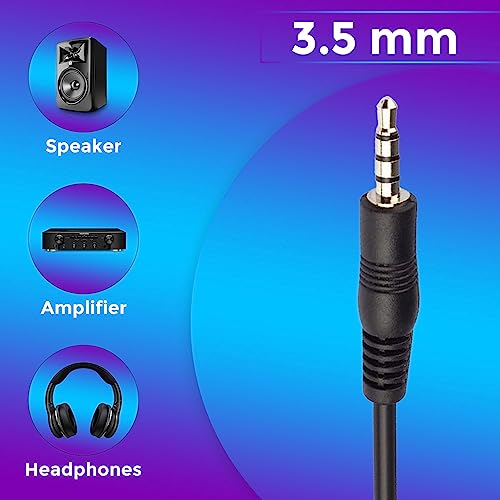 ZIMRIT 3.5mm Aux to USB Adapter Cable – 3ft USB 2.0 Male to 3.5mm Audio Jack Cord for Charging and Syncing – Compatible with MP3 Players, Headphones, and Car Stereos (Black)