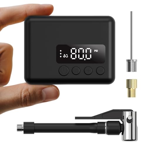 TENLOX Mini Bike Pump, Max 130 Psi Electric Tire Pump, Auto Stop, Portable Bicycle Pump with Gauge...