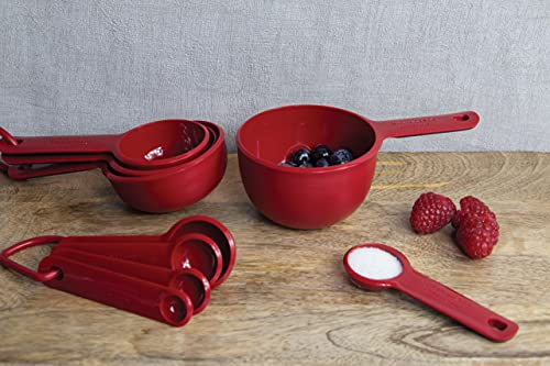 KitchenAid Conjunto de colheres de medição universal, durável e fácil de limpar, vermelho império, c