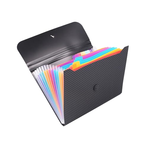 High Capacity File Organiser 13 Pockets Expandable Filing Case Document Organiser Bag for School Supplies Expandable