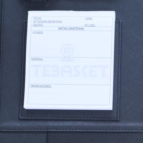 TEBASKET Calcanhar de notas para treinadores e árbitros, bloco de notas portátil para estratégias e planeamento de jogos em desporto, caderno com espaço para notas detalhadas