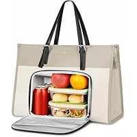 MATEIN Borsa Porta PC 15.6 Pollici con Porta Pranzo, Elegante Borsa Tote Donna in Pelle PU, Grande Capacità e Antifurto Laptop Bag per Insegnanti, Università, Professioniste e Infermiere, Marrone