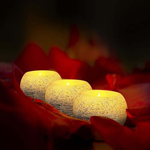 Furora Lighting Flameless Silver Candles Battery Operated With Timer, Real Wax Flickering Led Round Candles, Decorative Ball Candles For Wedding Decor, Electric Candles For Home Decoration Accents #TOP1