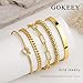 Gokeey Gold Bracelets for Women Non Tarnish Waterproof 14K Real Gold Plated Bracelets Stack Dainty Chunky Bangle Cuff Love Knot Paperclip Bead Cuban Bracelet Layered Chain for Jewelry Gifts