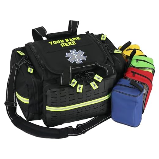 Lightning X Modular Large EMT Medic First Responder EMS Trauma Jump Bag w/Embroidered Name - BLACK