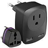 European Travel Plug Adapter for Europe & UK, American to Ireland Italy France Spain Greece Germany...