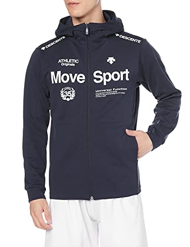 スウェットジャケット ジャージ 吸汗速乾 ストレッチ 防風 MOVESPORT トレーニング ジム メンズ ネイビー S