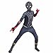 LGANY Tuta Spiderman No Way Home Tuta Cosplay di Halloween Ragazzo Carnevale Onesies Abiti da Film Zentai di Pasqua Collant Bambino Supereroe Costume Unisex,Black-Kids/M/115~125cm