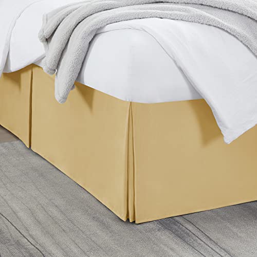 Image of Nestl Gold Full Bed Skirt - Full Size Bed Skirt 14 Inch Drop - Brushed Microfiber Bed Skirts - Hotel Quality Pleated Bed Skirt - Shrinkage & Fade Resistant