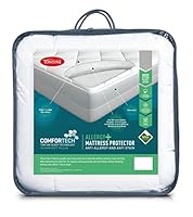 Tontine Comfortech Allergy Plus Anti-Stain Mattress Protector, Single – Soft Microfibre with Teflon Protection – Quilted Comfort & Anti-Microbial – 50cm Fitted Skirt – Machine Washable