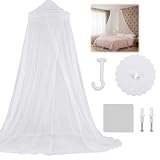 KbouZgxa Mückennetz Bett, 230x60x850 cm Moskitonetz Doppelbett Mit Aufhängeset, Betthimmel Für Erwachsene, Mosquito Netz Bett, Himmelbett Moskitone Mit Rundbogen