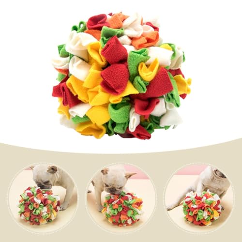 Balle multicolore pour chiots en caoutchouc robuste et alimentation lente