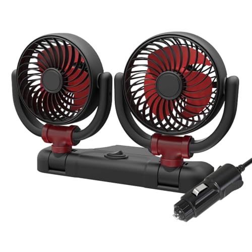SUIOPPYUW Ventilador eléctrico circulador de aire giratorio de 360 grados para automóvil que enfría eficientemente el aire y elimina olores en vehículos y espacios de trabajo.