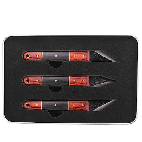 3pc Marking Knife within Tin Box, Marking Gauge Woodworking, Premium Woodworking Tool with High Speed Steel Sharp Blade, Beautiful Wood Handle by MKC - Image 6