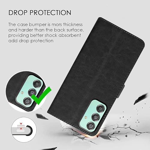 Image of amazon basics Flip Leather Mobile Cover (Soft & Flexible Back case) for Samsung Galaxy F15 5G / M15 5G (Black)