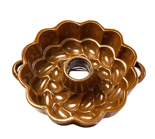 Kerazo Molde de cerámica para pudines, 1,5 litros, 26 x 9 cm, a prueba de fugas, bronceado uniforme, marrón Cover