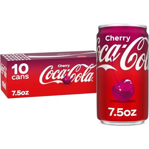 Image of Coca-Cola Cherry Soda Soft Drink Fridge Pack Mini Cans, 7.5 fl oz, 10 Pack