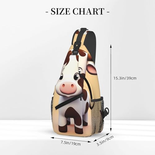 Cute Cow Cross Chest Bag para Hombre y Mujer miniatura 3