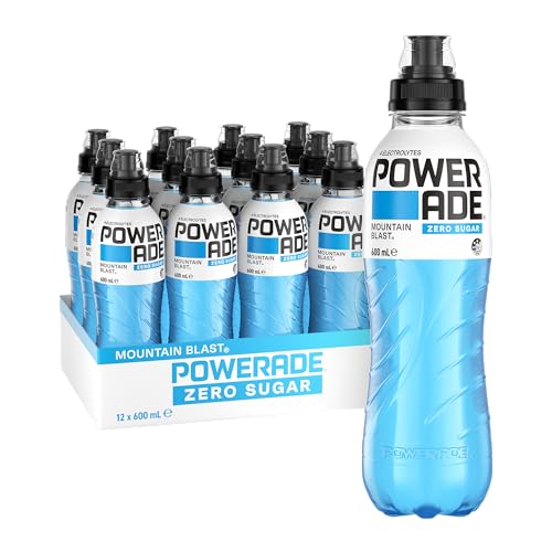Powerade ION4 Mountain Blast Zero Sugar Lot de 12 bouteilles de boissons sportives 600 ml