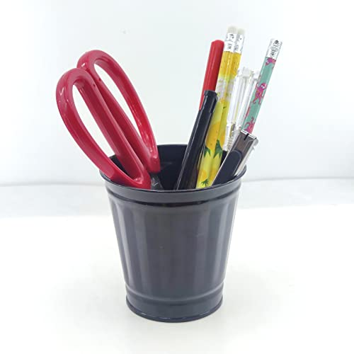 Image of Mini Trash can & Iron Garbage can Pencil Cup Holder 2pcs (Black)