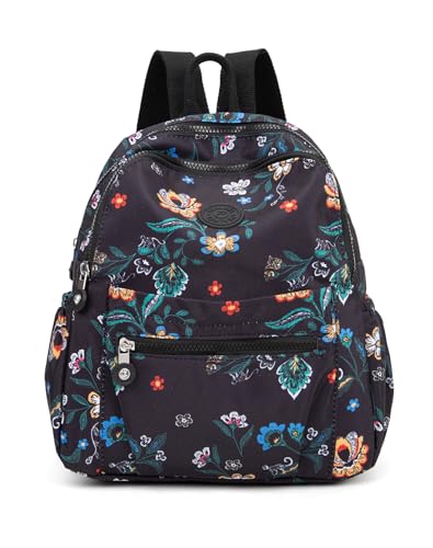 Image of Pealwel Mini Backpack Purse for Women,Small Nylon backpacks for Ladies Backpacks Women Anti Theft Travel Bag (Flower)
