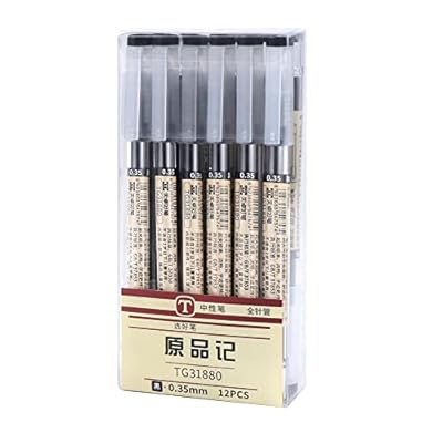 JSMTKJ 12 Piezas Bolígrafo de tinta de gel de 0,35 mm,Tinta líquida Negra de Secado Rápido Bolígrafos de Tinta Gel Negra de Punta Extra Fina para escuela,oficina,estudiante | Ya disponible en tu tienda friki favorita! En mundofriki.es!
