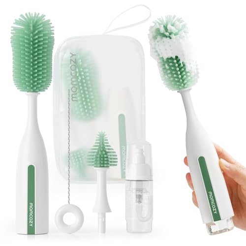 Momcozy Bottle Brush Kit Pro, Innovative Push-Press Deep Cleaning Baby Set
