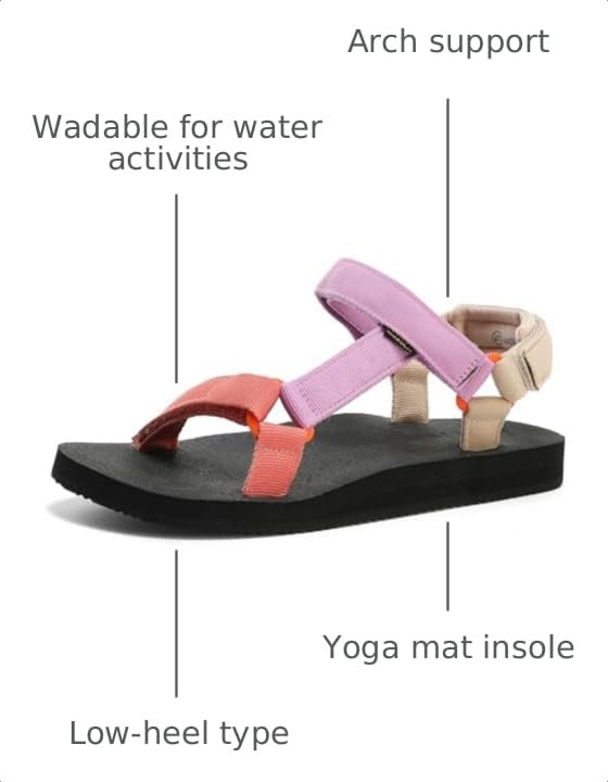 Image of Women's Original Sandals Comfortable Quick-Drying Casual Sport Sandal Walking Hiking Water Sandals With Arch Support