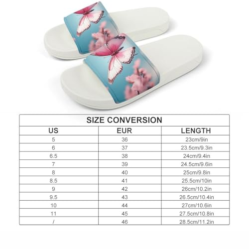 Cherry Flowers And Butterflies Funny House Sandals Non Slip Shower Slippers Quick Drying Bathroom Shoes for Women Men2