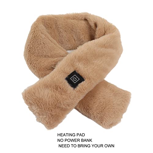 Lquminesque Écharpe chauffante électrique, 3 niveaux de chauffage, enveloppement du cou, peluche douce, lavable pour les activités de plein air en hiver (Bronzage clair) – vue 3