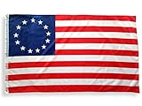 3x5 Betsy Ross Flag with Two Brass Grommets, Double Stitched Edges, and 100% Polyester Fabric, 13 Star Flag 3x5, Revolutionary War 3x5 American Flag, Old American Flag US History Colonial Flag