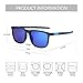 ZENOTTIC Square Polarized Sunglasses for Men - Lightweight TR90 Frame 100% UV Blocking Shades for Driving Fishing Golf Sports Blue