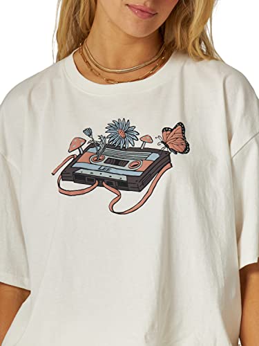 Lee Women's Boxy Crop Graphic T-Shirt, Tofu Cassette, Large #TOP2