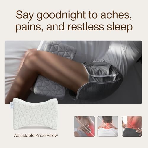 Image of Coop Home Goods Leg Support & Knee Pillow for Side Sleeper, Adjustable Soft Orthopedic Leg Pillow for Sleeping, Pregnancy, Sciatica, Back, Hip and Joint Support with Washable Cover