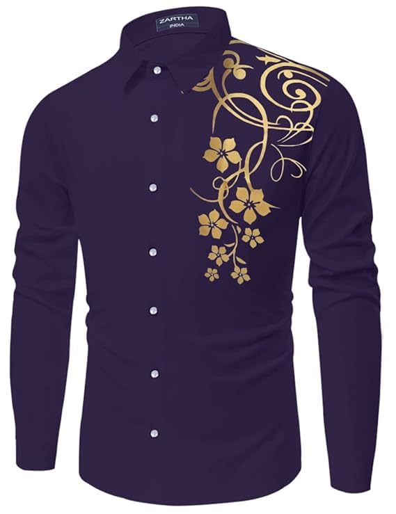 Image of Men's Solid Cotton Regular Fit Full Sleeve Collared Neck Casual Shirt for Men Stylish Latest, Formal