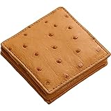 [三京商会] 小銭入れ コインケース ミニ 財布 メンズ オーストリッチ レザー 本革 ボックス型 BOX (チェスナット)