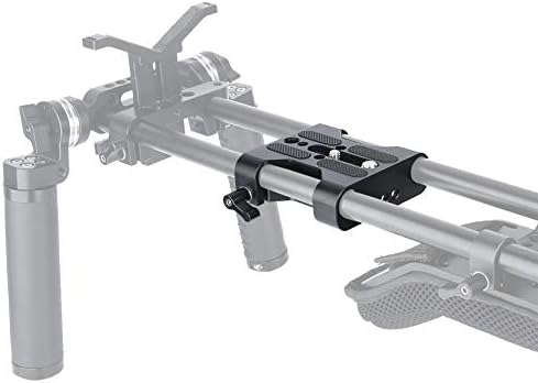 NICEYRIG Multipurpose Camera Base Plate with 15mm Rod Rail Clamp for DSLR Rig Support System