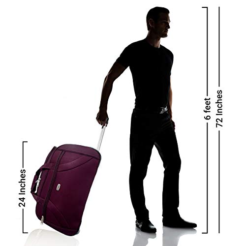 Image of Timus Club Mumbai 65CM /24 inch Wine Colour Check-in Duffel Strolley Duffle Trolley Travel Bag for Men /Duffle Bags for Women /Best Waterproof Duffle Bag for Women /Best Duffle for Men
