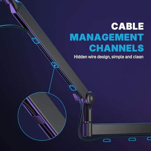 Image of Microphone Boom Arm, Low Profile Mic Arm Stand with Cable Management Channels, Desk Mount Clamp, Fully Adjustable, Heavy Duty Mic Stand for Podcast Streaming Gaming Studio(BA60 Black)