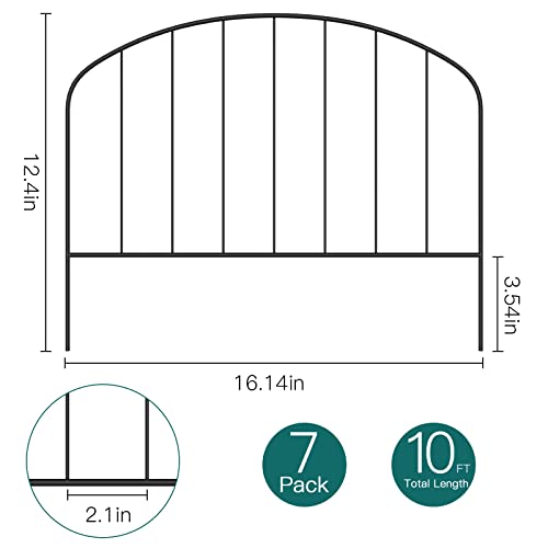 7 Panels Garden Animal Barrier Fence, 10 Ft Metal Wire Fencing Border Small Decorative Garden Fence Border No Dig Dogs Rabbits Blockers Ground Stakes Defense Fence for Outdoor Yard Landscape Patio - Thumbnail 3