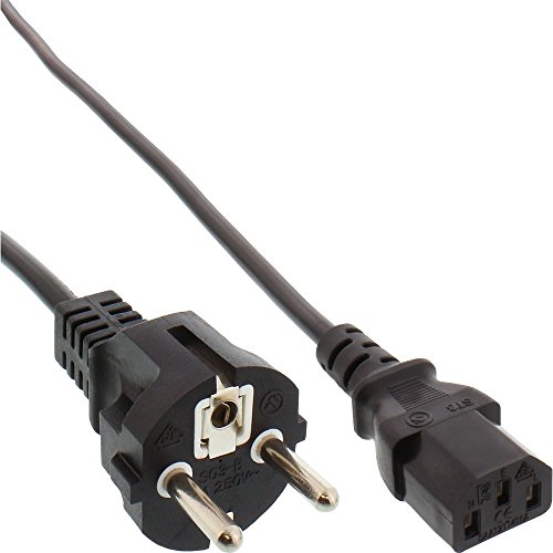 Alta qualità InLine 20587 Cavo Alimentazione, Spina Schuko CEE-7/7 a Presa IEC-320-C13, 1.5 m, Nero