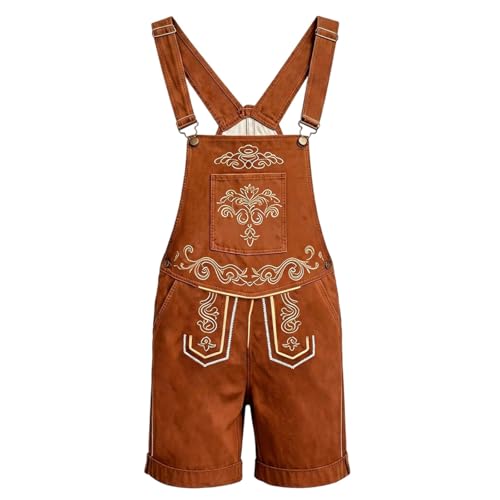 Lederhosen Brun Foncé Pantalon Traditionnel Deguisement Oktoberfest Homme