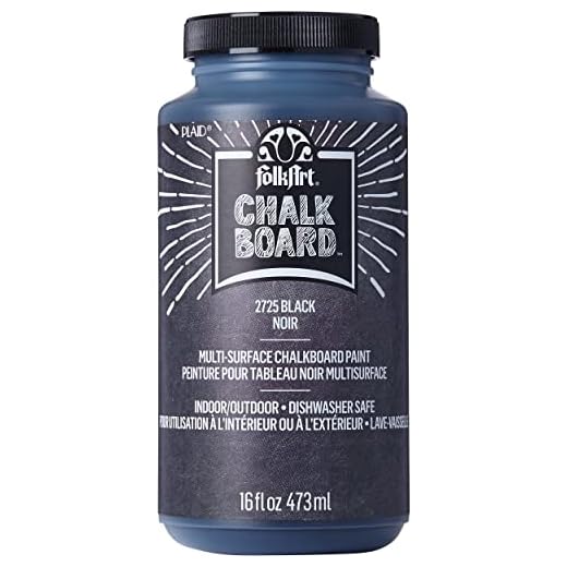 FolkArt FA2725 Multi-Surface Chalkboard Paint (16 Ounce), 2725 Black
